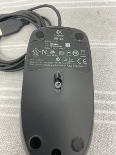 Logitech M100 (910001601) Wired Optical Mouse - Picture 3 of 5