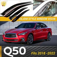 FIT INFINITI Q50 2018-22 OE STYLE WINDOW VISORS VENT DEFLECTORS RAIN GUARD SHADE