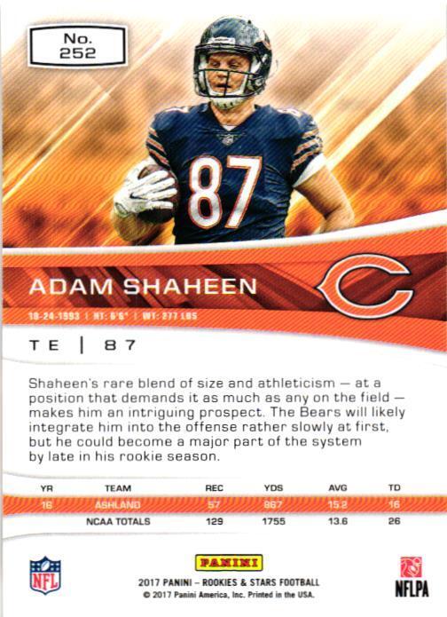 2017 Panini Rookies & Stars #252 Adam Shaheen | eBay