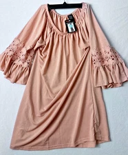 Tunic top Ruffle Sleeve By Win Win Size S-M pink