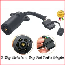 Truck RV Blade 7-Way to 4-Way Flat Trailer Wiring Adapter Connector Plug 7/4 Pin
