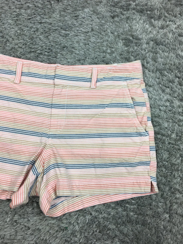 Pantalones Cortos Gap City Mujer Talla 8 Chino Rayas Rosa Azul Marrón Midi Foto 2 de 4