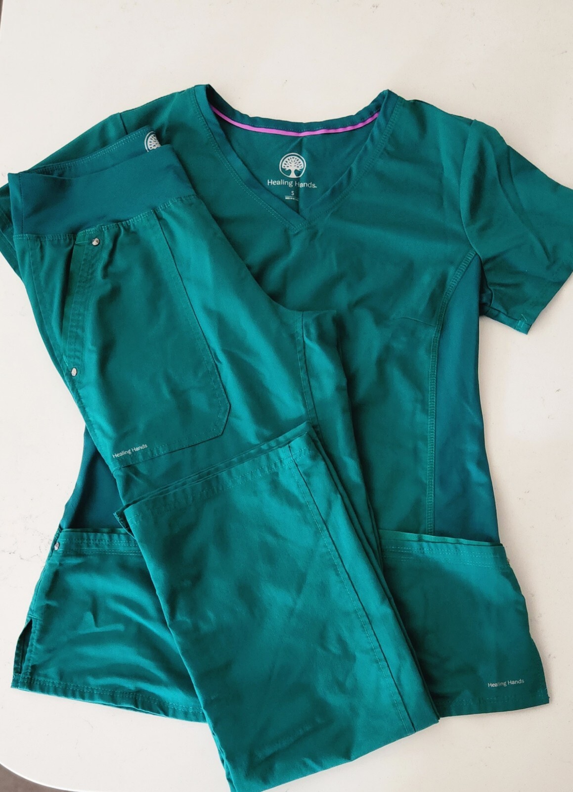 Healing Hands Purple Label Scrub Top & Bottom Tori Hunter Green eBay