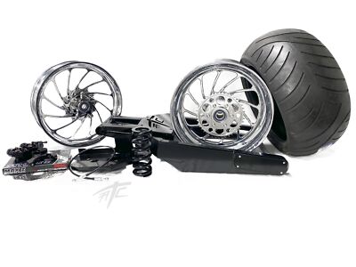 360 OSD FAT TIRE KIT CHROME TURBO WHEELS 08-20 SUZUKI GSXR 600 750