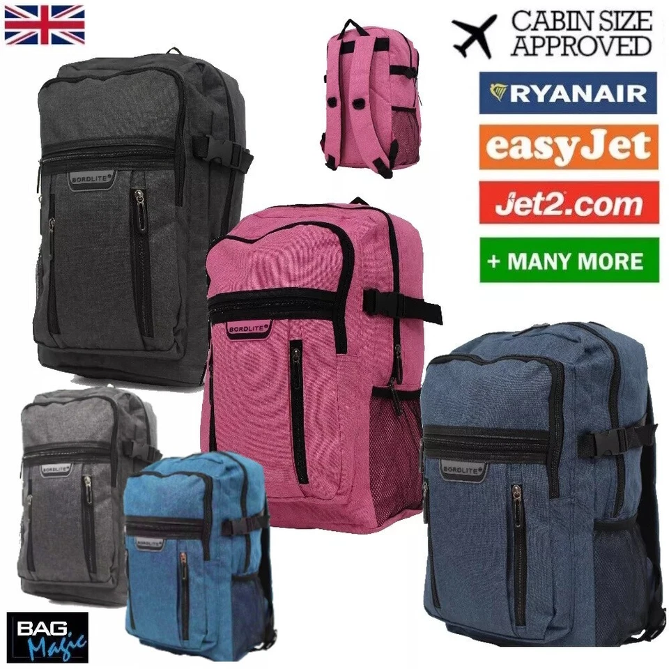 BORDLITE RyanAir 40x20x25cm Underseat Cabin Backpack, EasyJet Approved Rucksack Travel