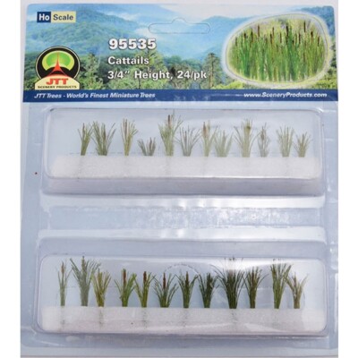 New JTT Scenery 95535 Cattails  |  3/4'' tall  |  HO-scale  |  24/pk