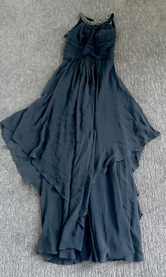 Rhinestone Gown Women's Petite 2P Gray  Sleeveless