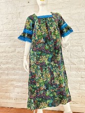 Montgomery Ward Womens Maxi Dress M Vtg 60s 70s Floral