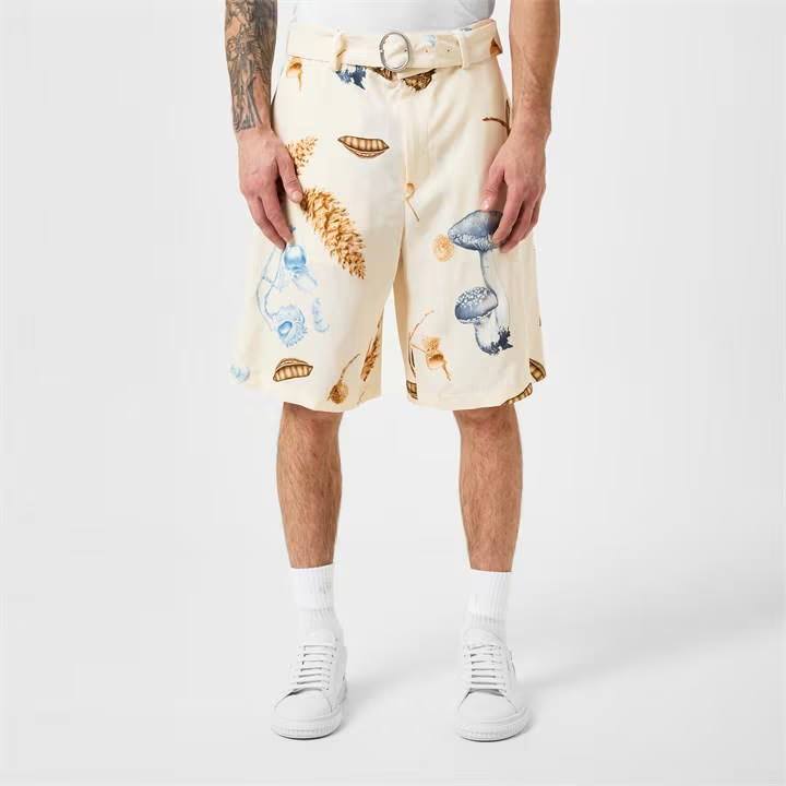 【関税&送料込】Jil Sander Sweatshirt Bermuda Jil Sander Printed Belted Bermuda Shorts Men's 50IT/L Beige