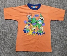 Rugrats VTG 90's Authentic Nickelodeon Tommy Chuckie Reptar Orange Size 12 YOUTH