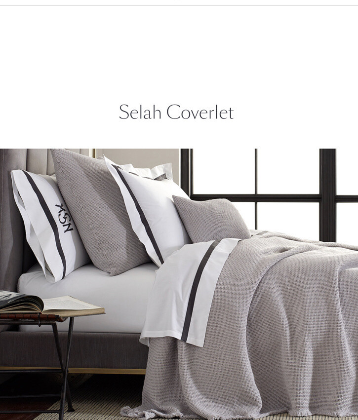 NIP Matouk Selah Linen Beige 100 Cotton Fringe King Coverlet eBay