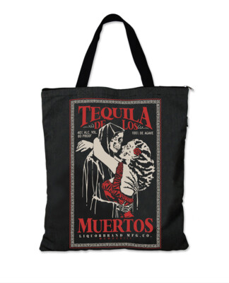 Liquor Brand Tequila de los Muertos Skeletons Gothic Punk Tote Bag LB-ABTO-2003
