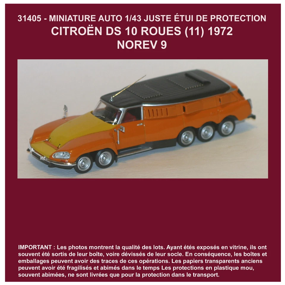 2047 MINIATURE CITROEN DS 10 ROUES 1972 NOREV 1499 - Photo 1/1
