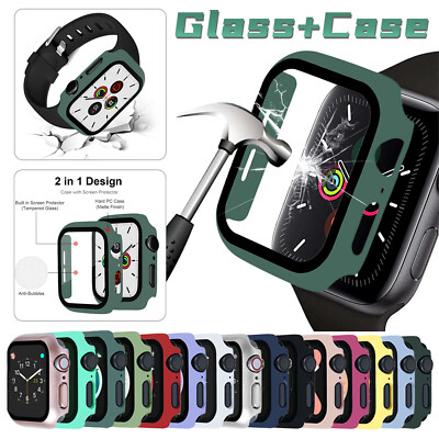 For Apple iWatch Series 8/7/6/5/SE 41/45/40/44mm Case Screen Protector  Cover
