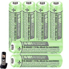 6-Pack BK-40AAABU 1.2V 400mAh Replacement Battery Pack for Panasonic