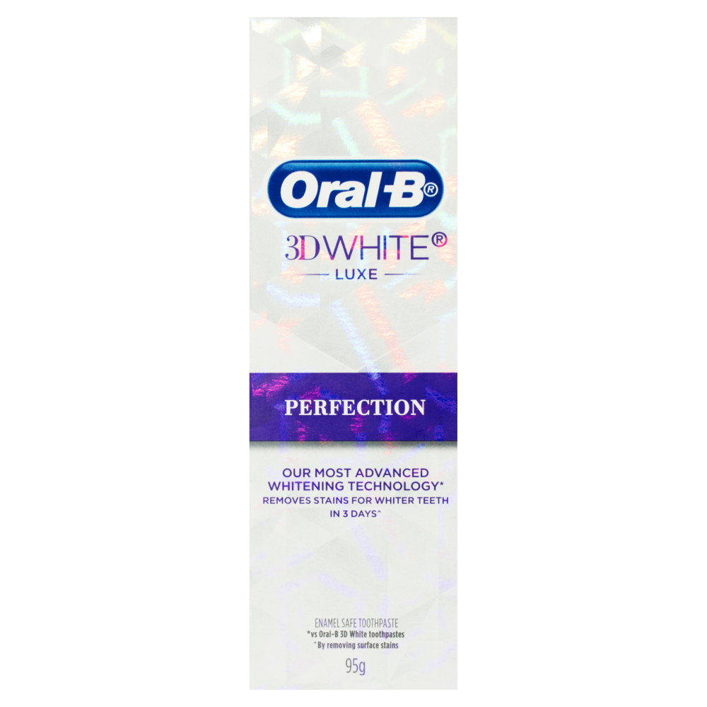 Oral-B 3D White Luxe Perfection Toothpaste 95g Removes Stains Teeth  Whitening