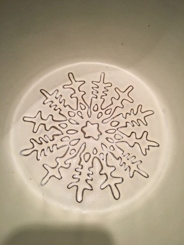 Grand Bol De Service En Terre Cuite - Motif Flocon De Neige - Déco Noël - Threshold