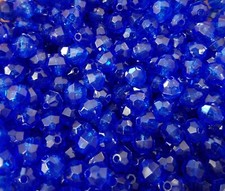 500 Pcs 8mm Translucent Royal Blue Round Crystal Faceted Plastic Craft Beads