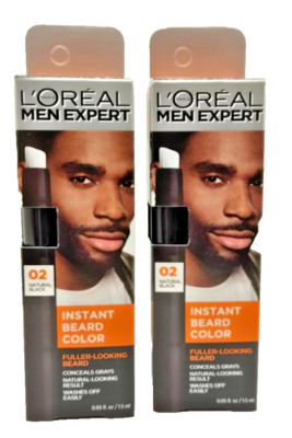 L'Oreal Men Expert Instant Beard Color #02 Natural Black lot of 2