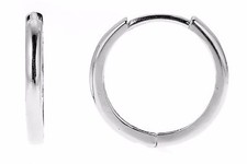 14K Real White Gold Baby Huggies Hoops Earrings 10 Mm