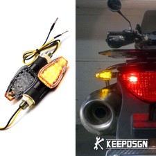 10mm Motorcycle LED Turn Signals Indicators Front/Rear Amber Blinker Tail Lights