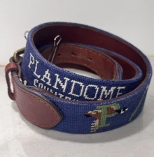 Smathers Branson Plandome Country Club Brass Buckle Leather Golf Belt  36
