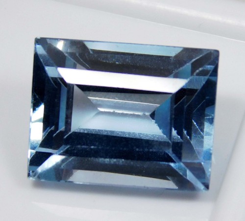 Zertifizierter natürlicher 13,60 ct ausgezeichneter blauer Aquamarin Smaragdschliff loser Edelstein - Bild 1 von 4
