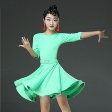 Girl Latin Salsa Dancewear Dance Dress Performance Costumes Ballroom Swing SPW