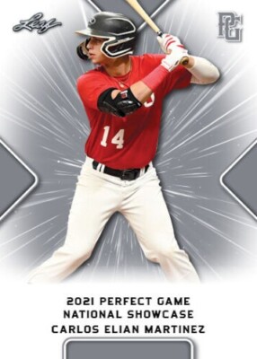 ''MINT''CARLOS ELIAN MARTINEZ 2021 LEAF PERFECT GAME ALL-AMERICAN ROOKIE CARD #143