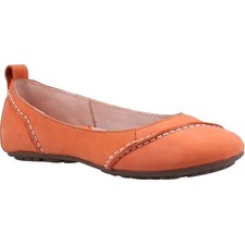 Hush Puppies Janessa Orange Leather Female Ballerinas