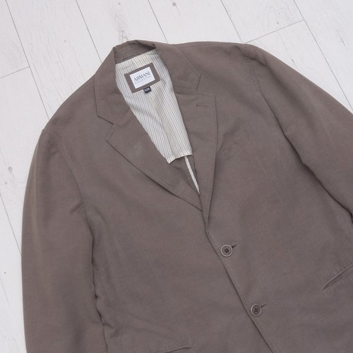 Armani Collezioni Tencel Linen Casual Blazer 52R Fein Kaller Khaki Gently Used - Picture 2 of 11