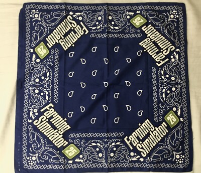 Farming Simulator Western Bandana Indigo Blue All Cotton Handkerchief Brand New