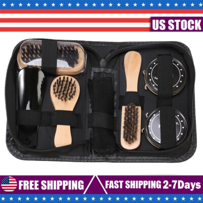 Shoe Cleaning Polish Shine Care Kits Set For Leather Boots Shoes Sneakers USA