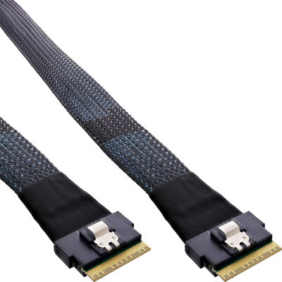 InLine  Slim SAS Kabel, SFF-8654 8i zu SFF-8654 8i, 48 Gb/s, 1m