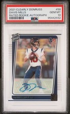 2021 PANINI CLEARLY DONRUSS RR AUTO #58 DAVIS MILLS PSA 10
