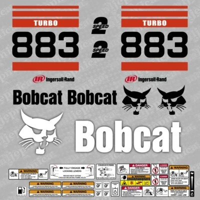 Bobcat 883 TURBO Lader Aftermarket Aufkleber / Ersatzaufkleber Set - Bild 1 von 3