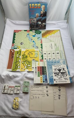 1986 1830: Railways & Robber Barons Game by Avalon Hill Complete in Great Cond
