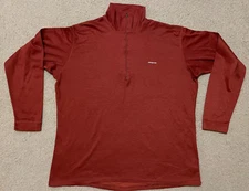 Patagonia Capilene Base Layer 1/4 Zip Pullover Men's Large Rust Orange Knit