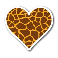 Giraffe Print Heart Magnet Decal, 5 Inches, Automotive Magnet for Car