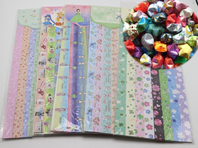 240 Strips Lovely Folding Paper Lucky Wish Star Cute Origami Paper Scrapbook