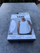 32 Degrees Cool Men's 3 Pack Comfort Mesh Tank Top White Small S Quick Dry NIB  