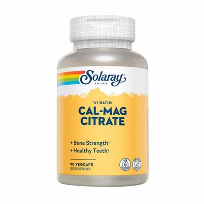 Cal-Mag Citrate 1:1 Ratio 90 Veg Caps  by Solaray