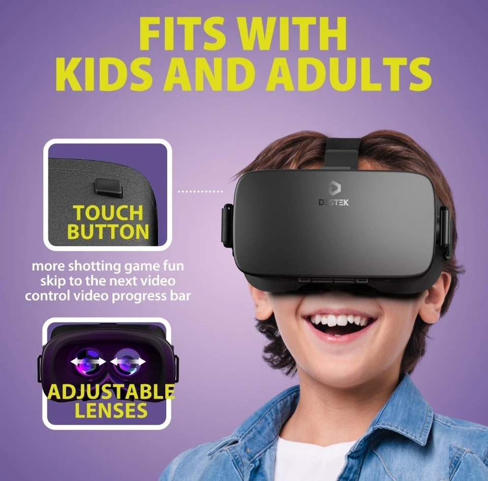 DESTEK V5-4 VR Headset White /iPhone /Samsung/Android with Controller/Black - Image 4 of 4