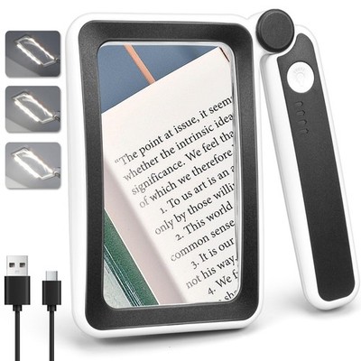 Tobegiga Rechargeable Magnifying Glass with Light for Reading, 6X Large Page ...