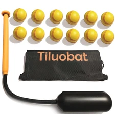 The Yellow Baseball Rope Swing Training Bat Comes with 12 Training Balls and 1 B