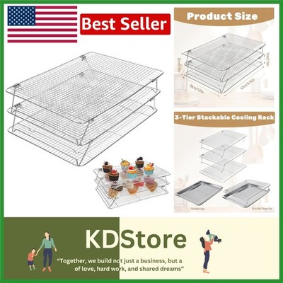 Multi-Functional Stackable Cooling Rack Set, Ideal for Baking & Cooking Needs