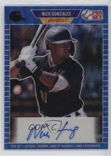 2021 Leaf Pro Set Metal 1989 Blue Wave 24/30 Nick Gonzales #PA-NG2 Auto 19n6