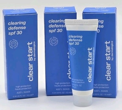3 x Dermalogica Clear Start Clearing Defense Moisturizer SPF 30 .34 fl oz Ea NEW