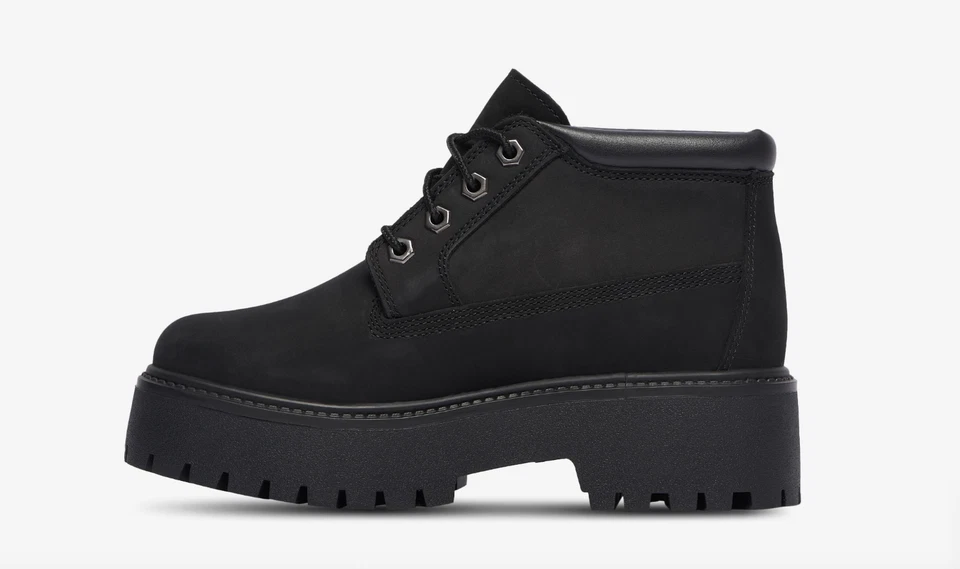 Timberland Negro Piedra Calle Plataforma Impermeable Bota Chukka TB 0A6EJ9 W05 Foto 2 de 4