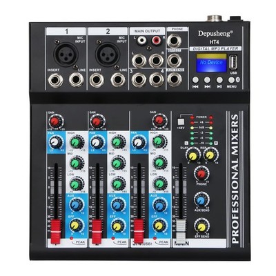 Depusheng HT4 Bluetooth Compatible Professional Portable Digital DJ Console w...